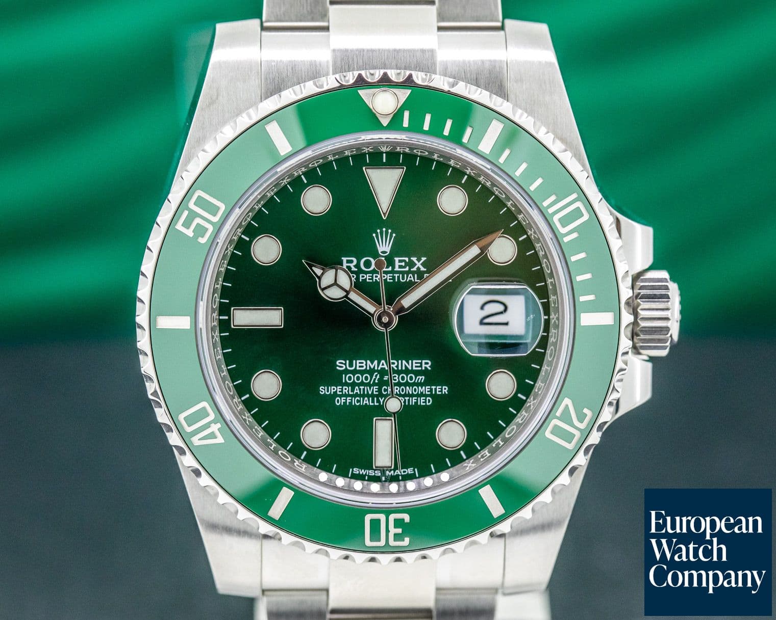 Image of Rolex Submariner Green Ceramic Bezel Green Dial SS 