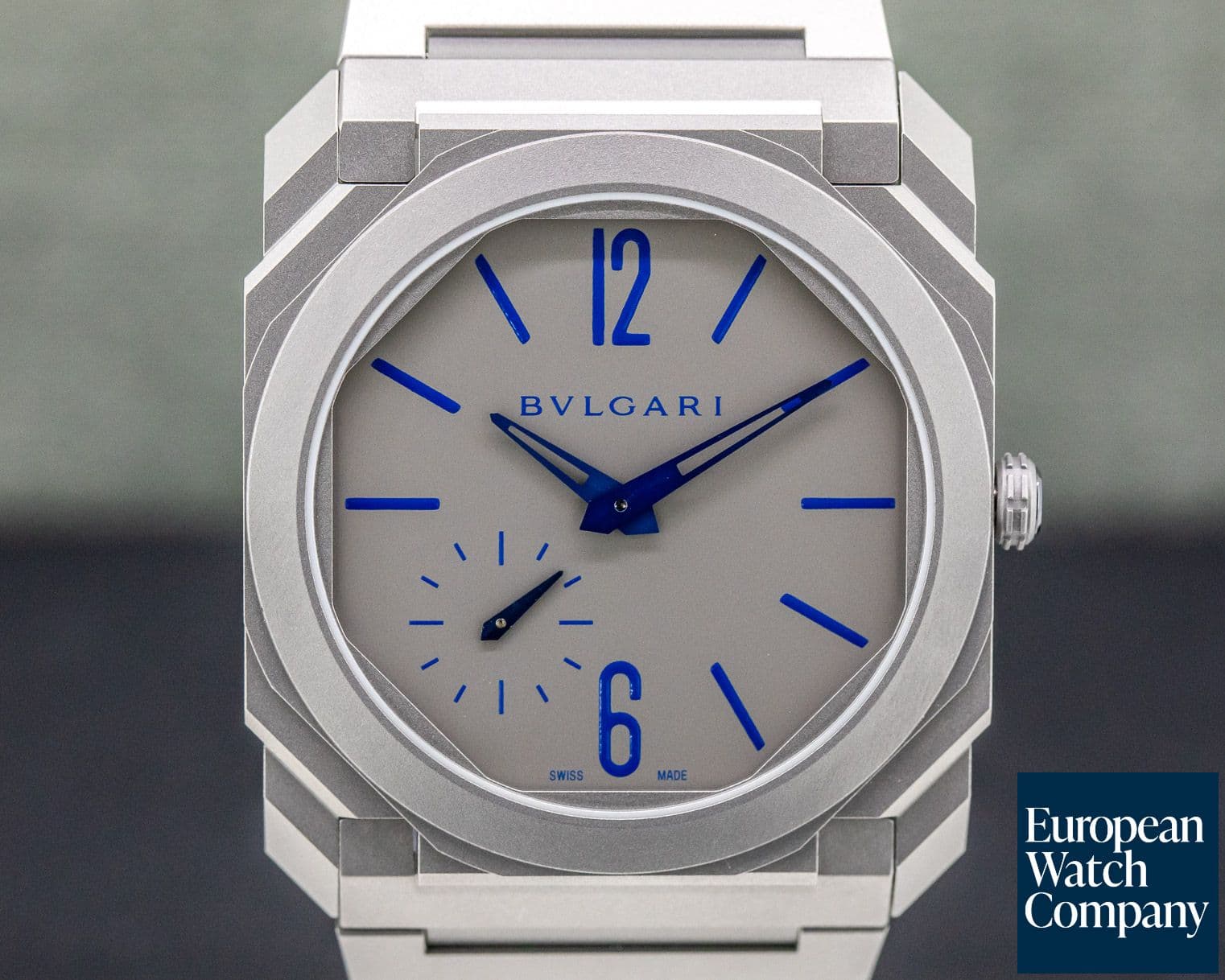 Image of Bulgari Octo Finissimo Titanium Extra Thin Grey / Blue 40mm