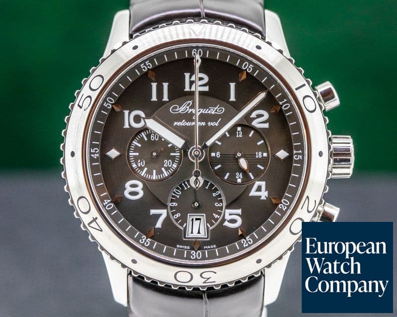 Image of Breguet Type XXI Flyback SS / Alligator Brown Dial 