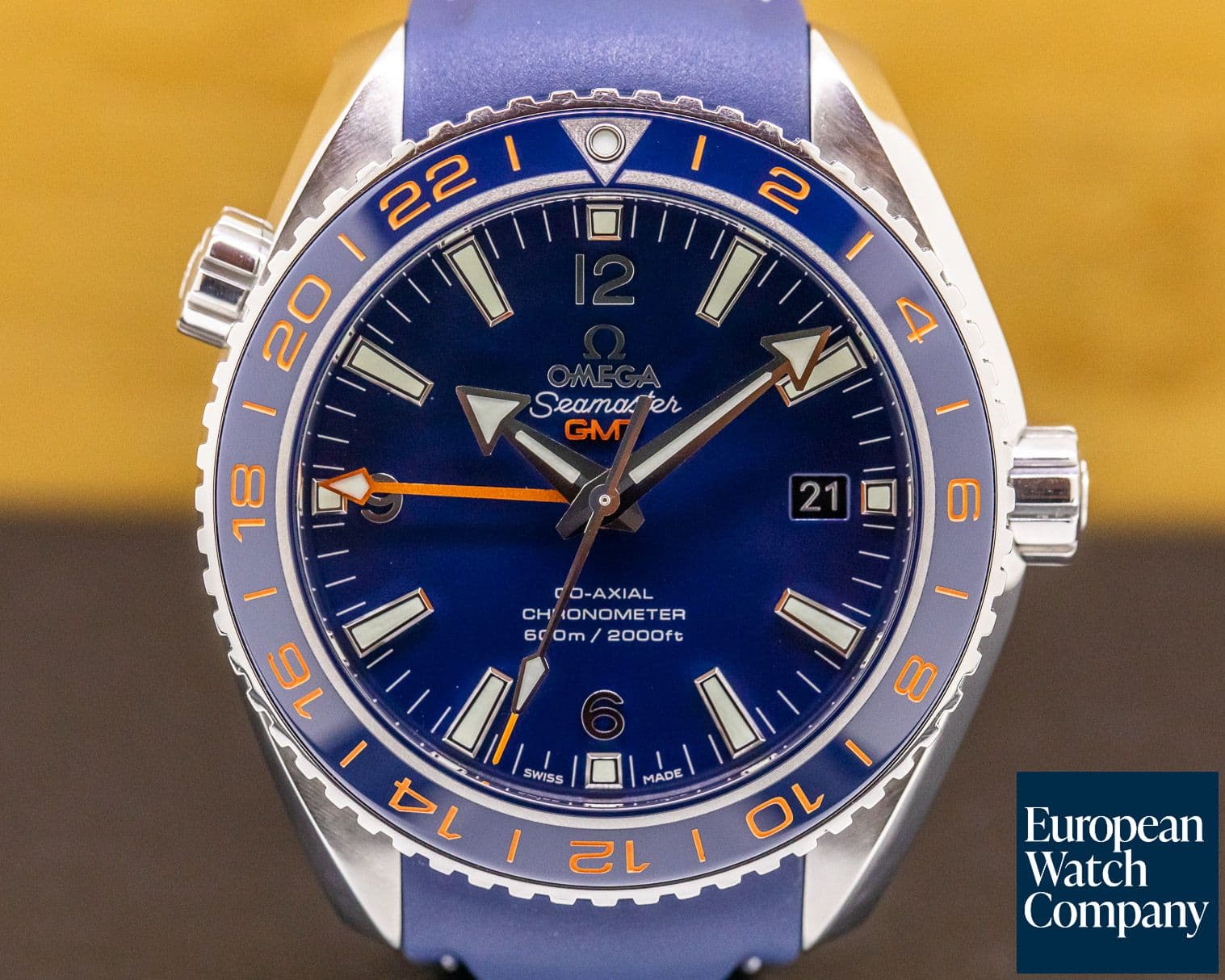 Image of Omega Seamaster Planet Ocean Good Planet GMT 600M Co-Axial Blue Dial 