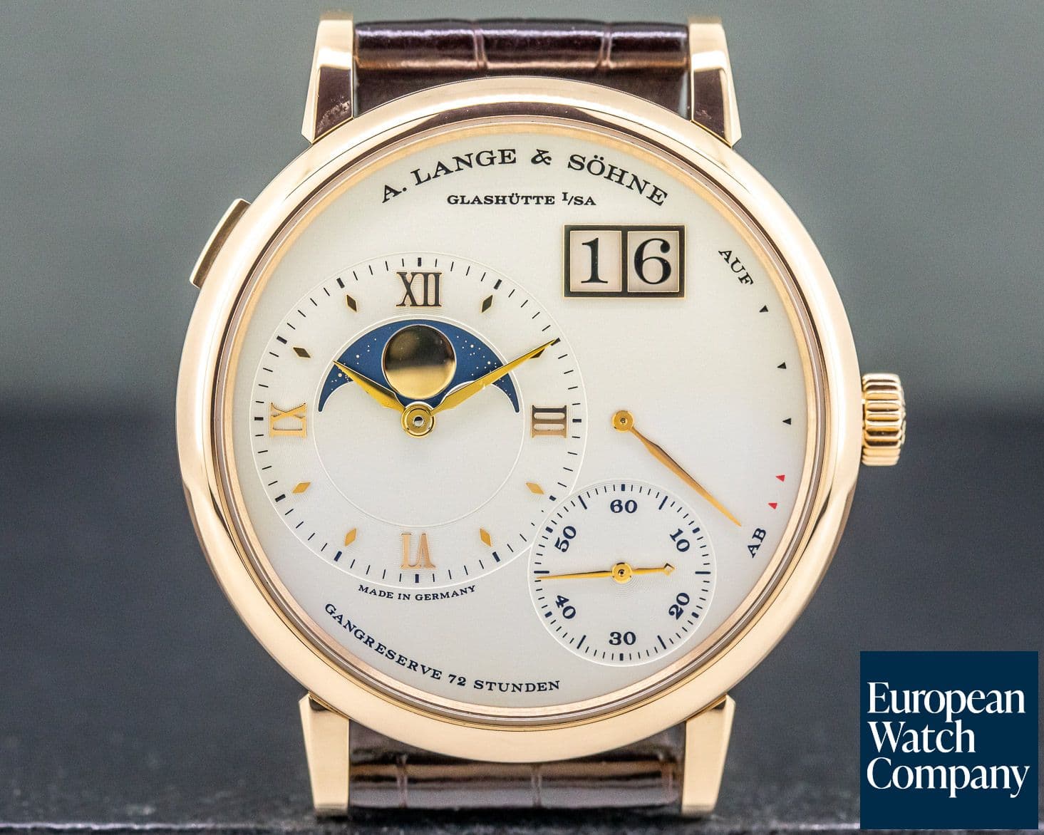 Image of A. Lange and Sohne Grande Lange 1 Moon Rose Gold / Deployment Buckle 