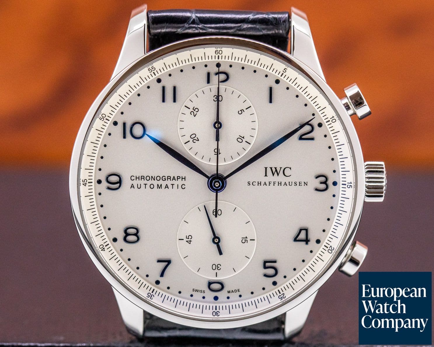 Image of IWC Portuguese Chronograph SS Silver Dial / Blue Numerals