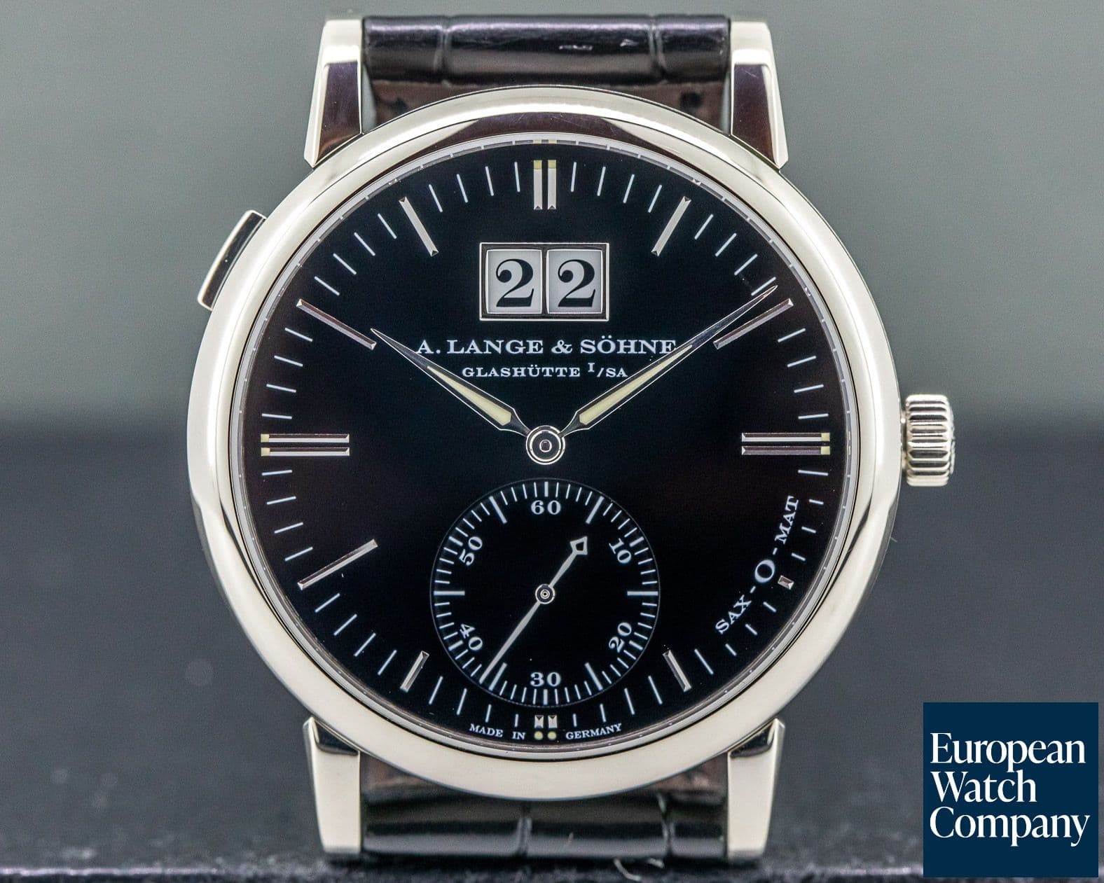 Image of A. Lange and Sohne Langematik Big Date "Sax-O-Mat" Black Dial 18K White Gold