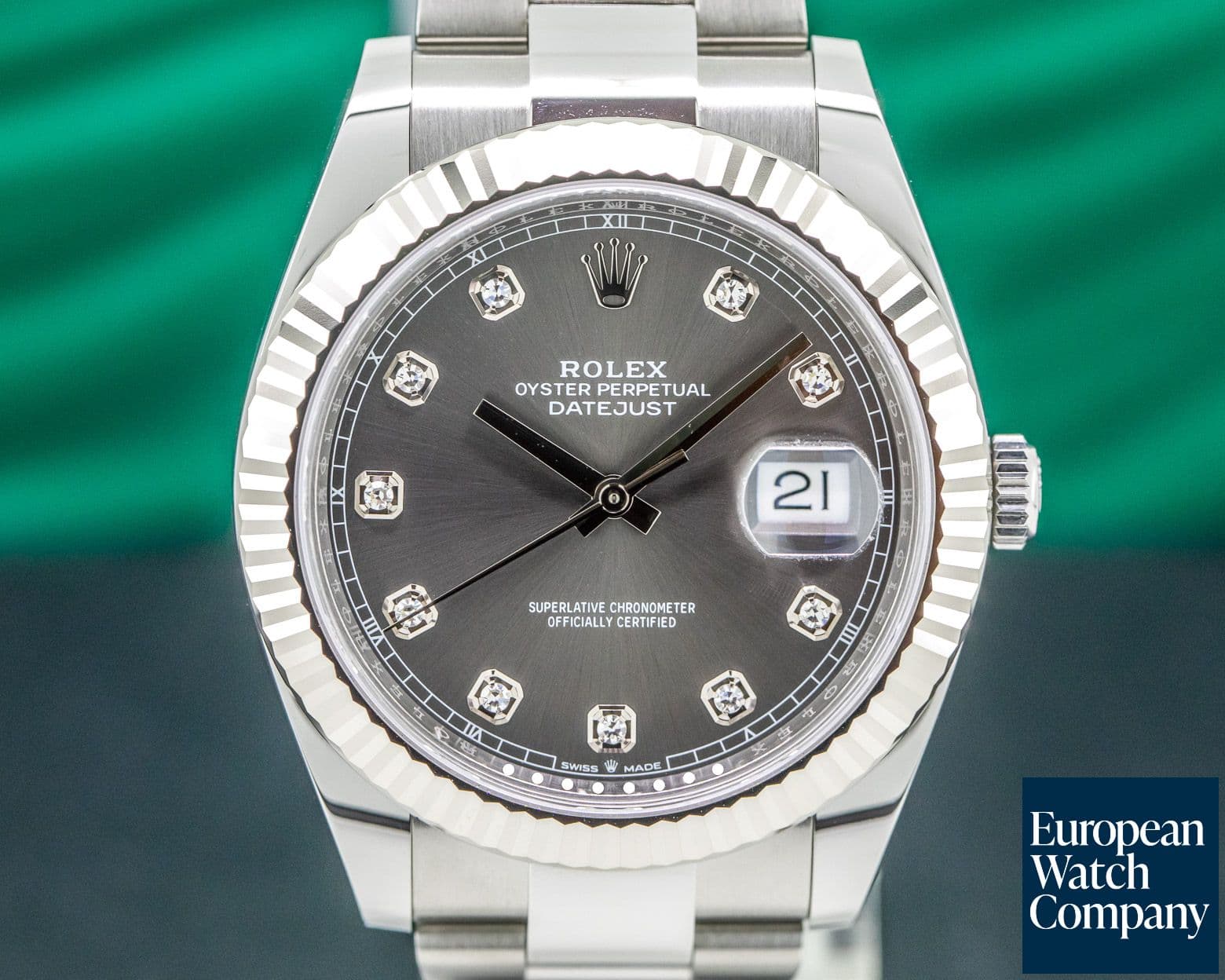 Image of Rolex Datejust 41 Dark Rhodium Dial DIAMONDS UNWORN