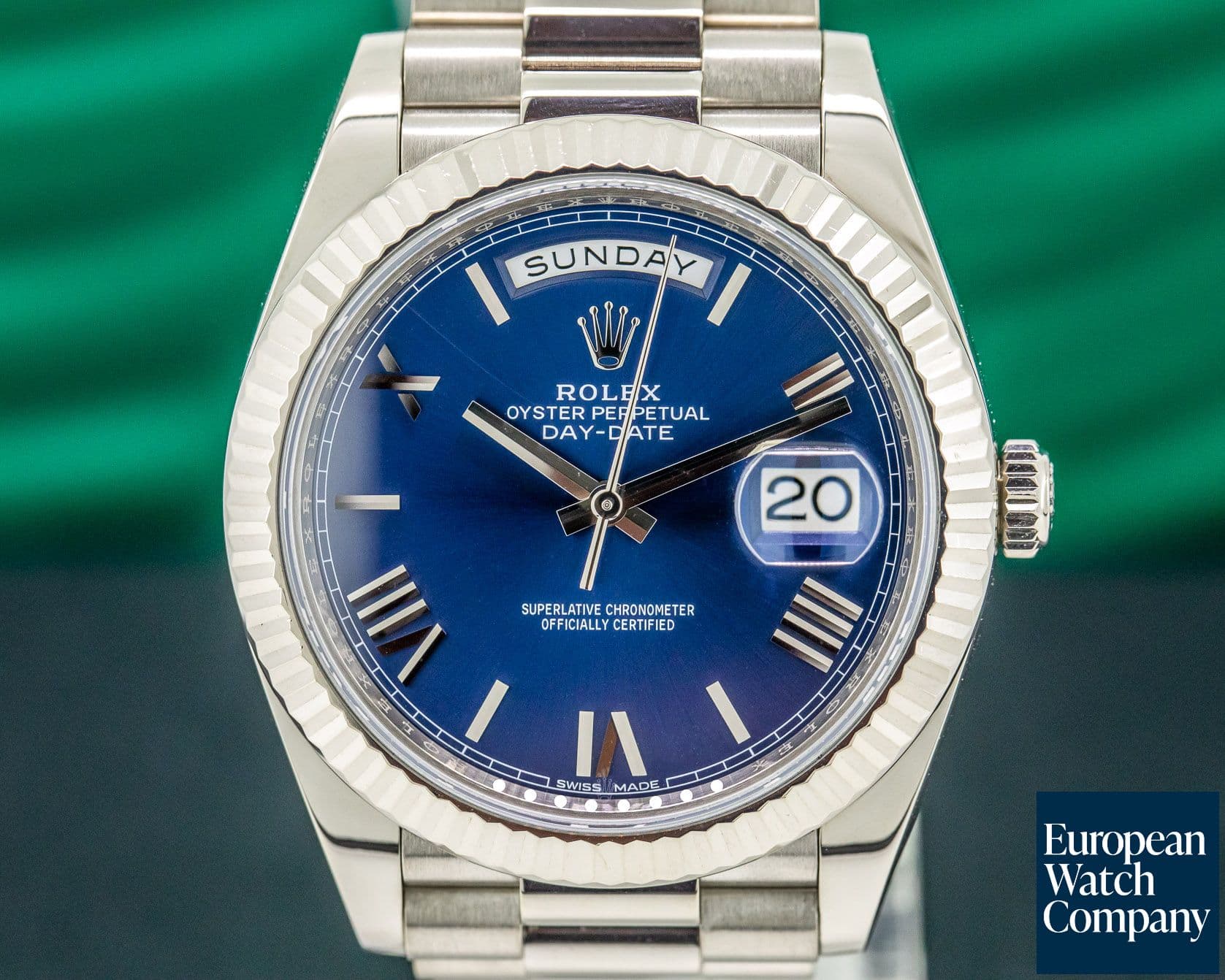 Image of Rolex Day Date President 18K White Gold Blue Dial 40MM