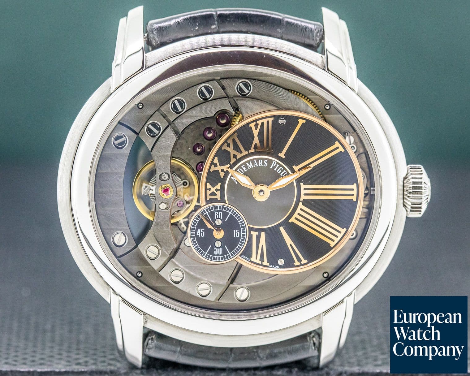 Image of Audemars Piguet Millenary Automatic Skeleton SS / Leather
