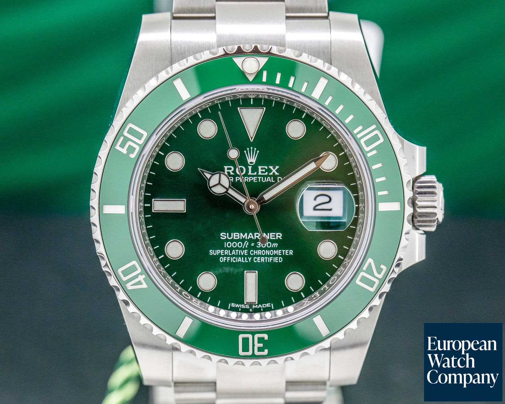 Image of Rolex Submariner Green Ceramic Bezel Green Dial SS UNWORN