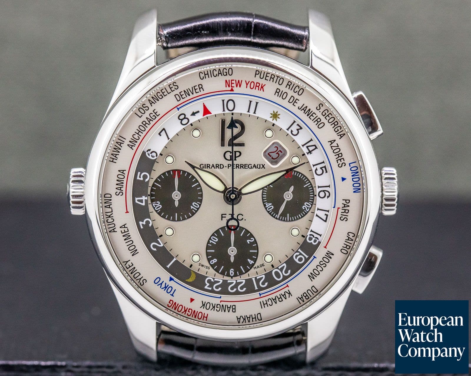 Image of Girard Perregaux World Time WW.TC Chronograph SS / Silver Dial 