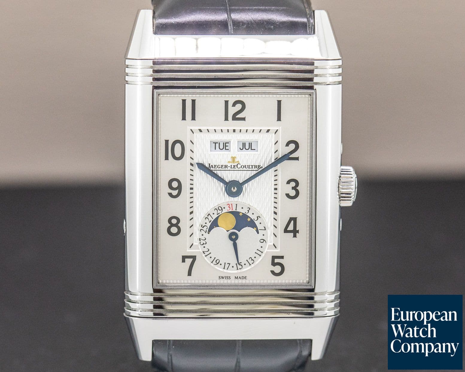 Image of Jaeger LeCoultre Reverso Grande Calendar SS Silver Dial 
