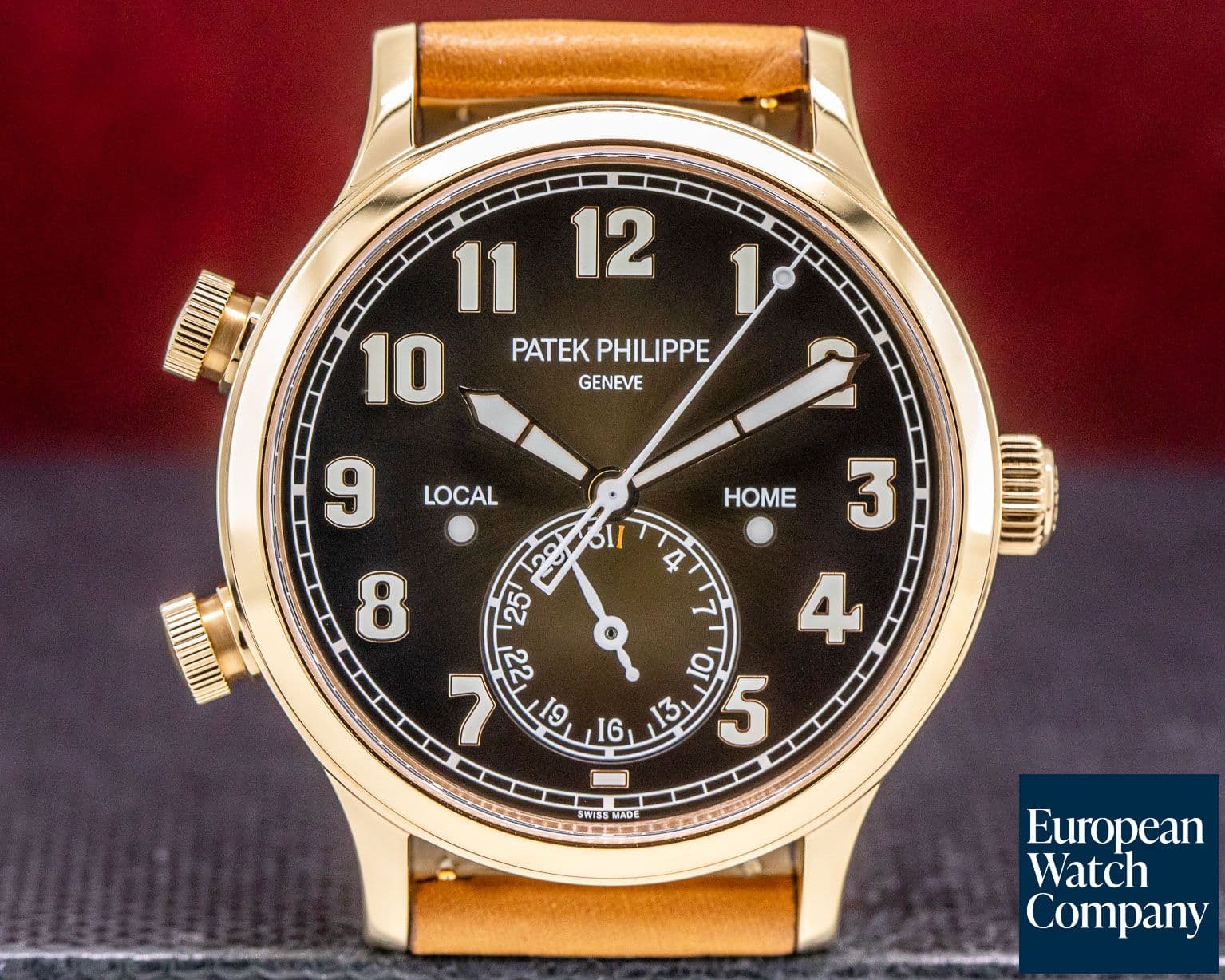 Image of Patek Philippe Calatrava Pilot Travel Time 18k Rose Gold 