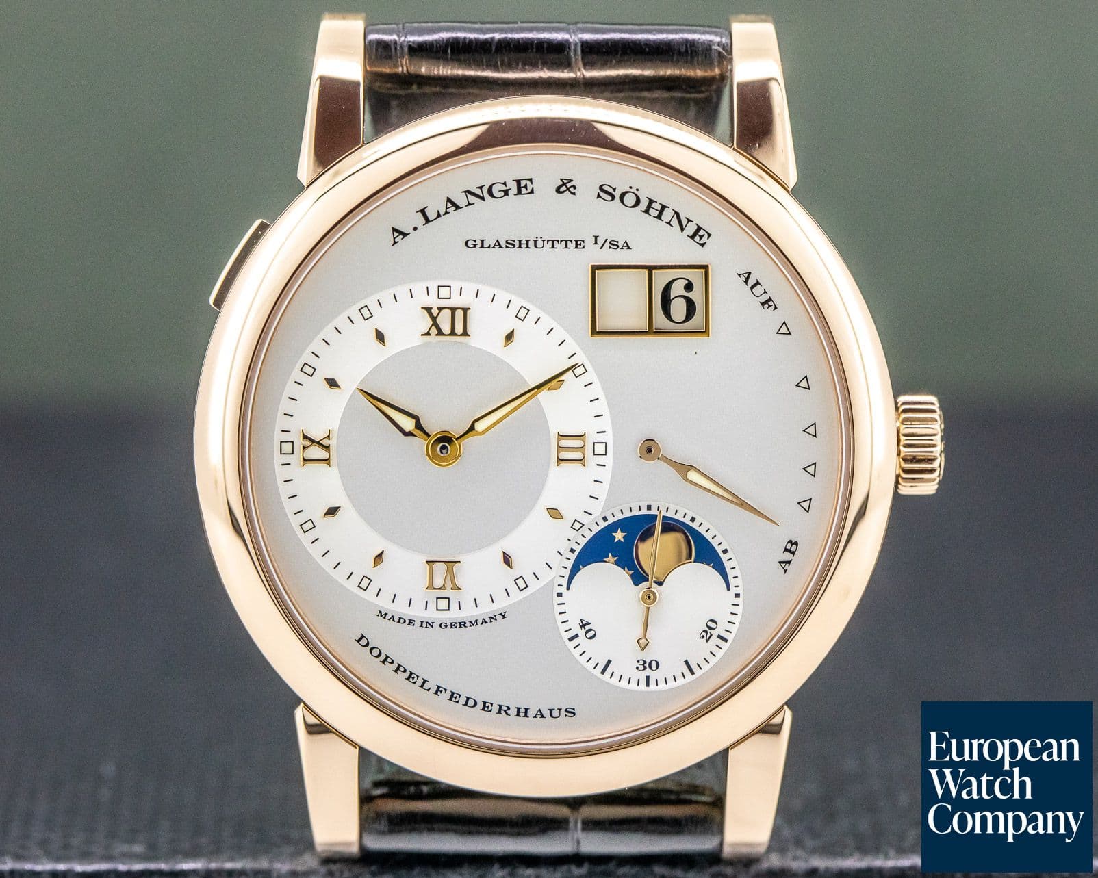Image of A. Lange and Sohne Lange 1 Moon 18K Rose Gold / Tang Buckle