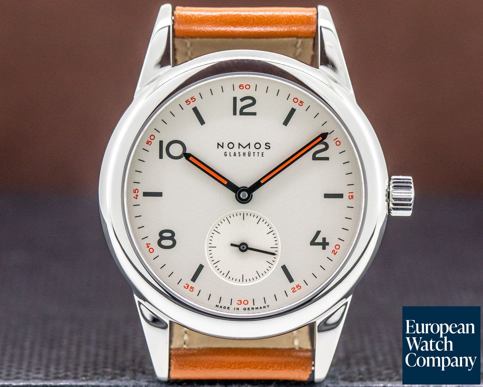 Image of Nomos Club Manual Wind Silver Dial SS / Leather 
