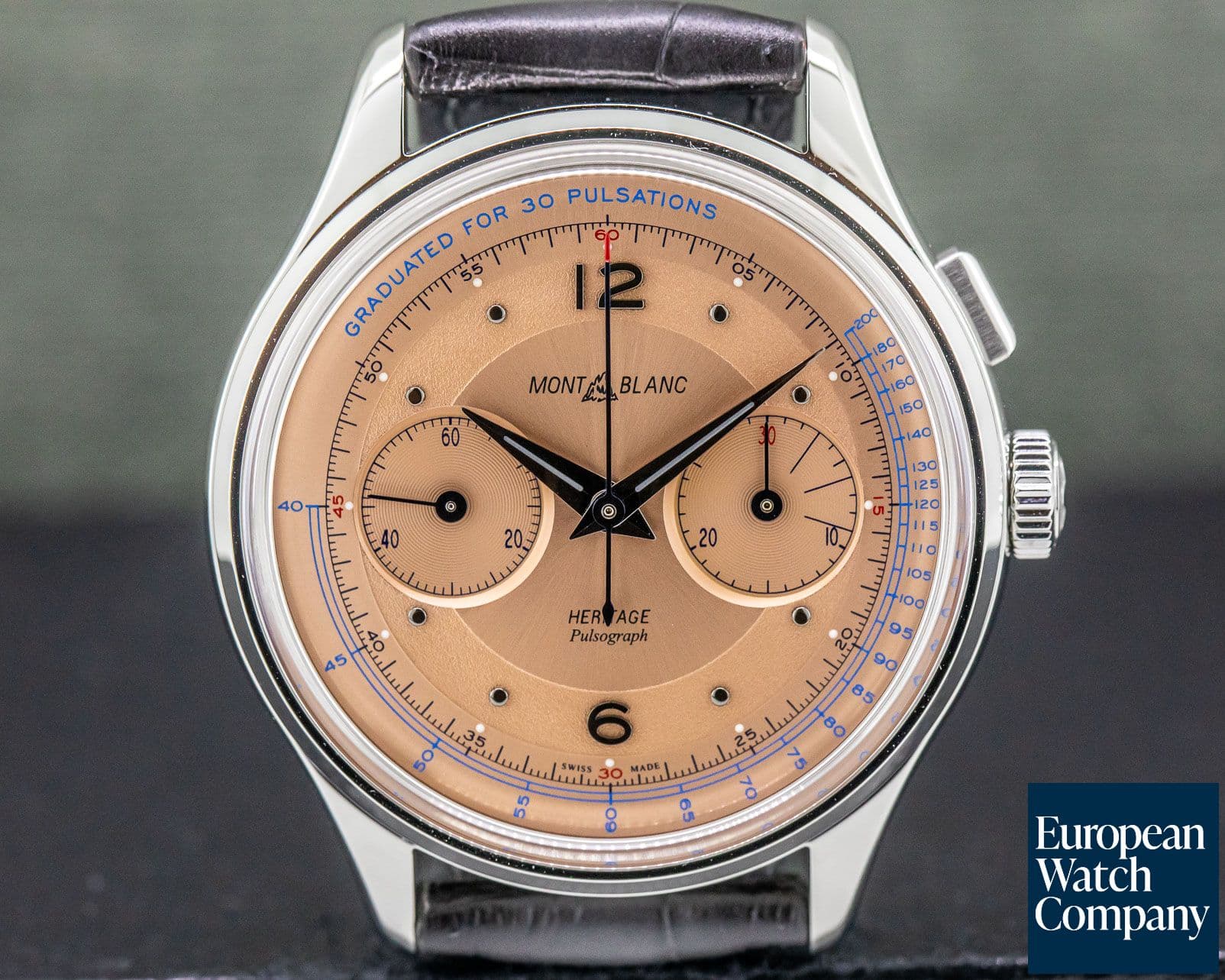 Image of Montblanc Heritage Spirit Pulsograph SALMON DIAL Monopusher SS LIMITED