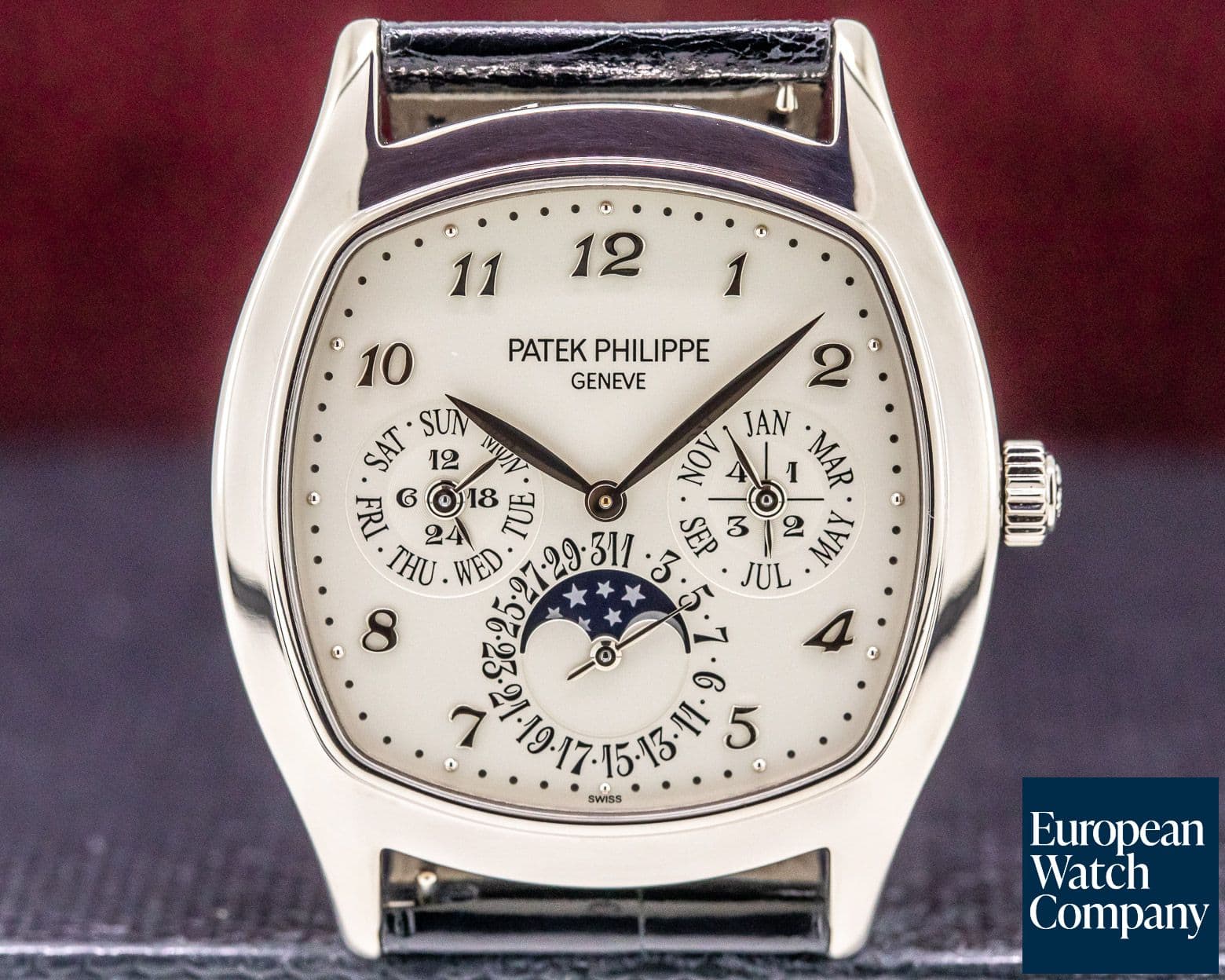 Image of Patek Philippe Perpetual Calendar 18K White Gold Cushion Case FULL SET