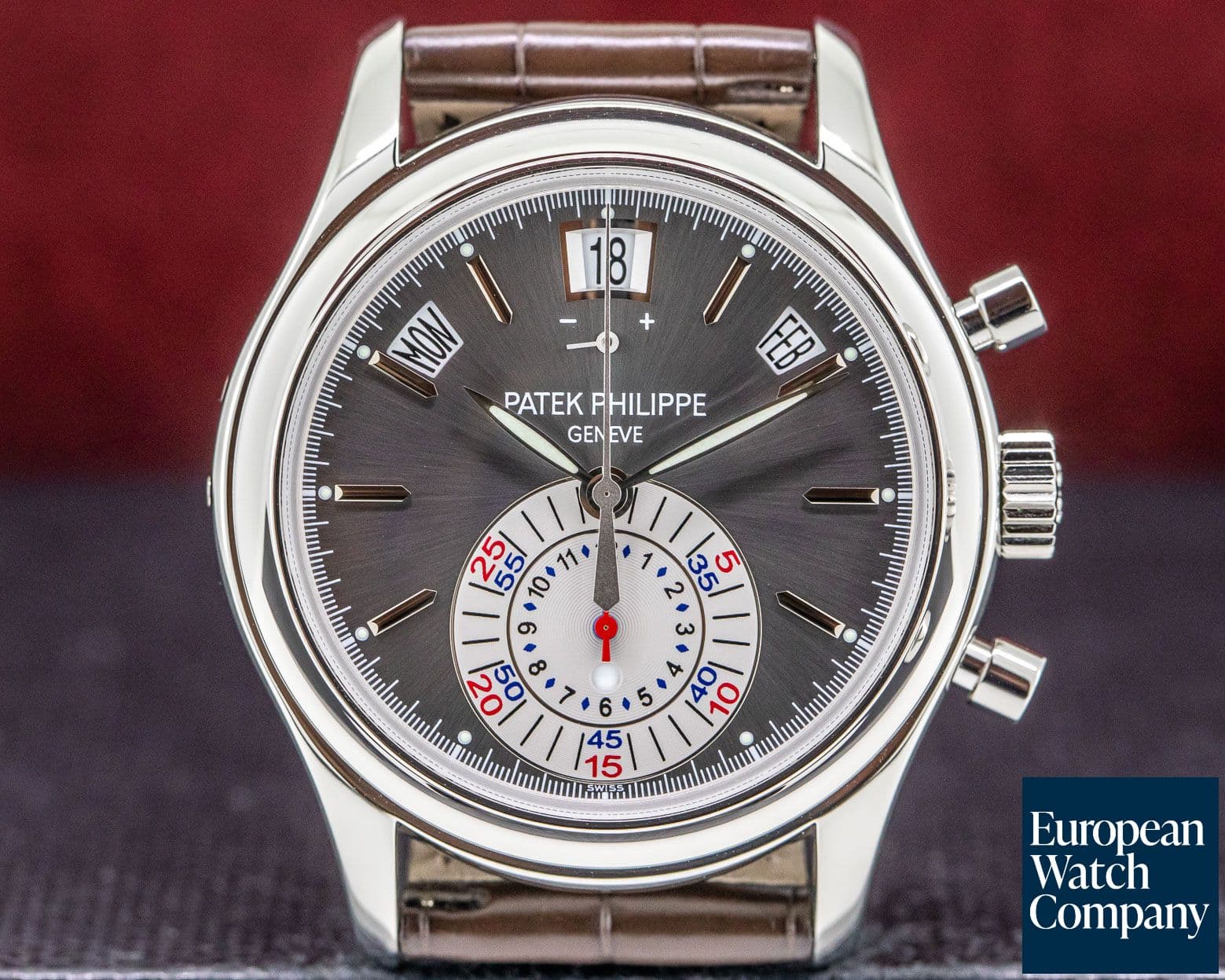 Image of Patek Philippe Annual Calendar Chronograph Platinum Grey Dial 
