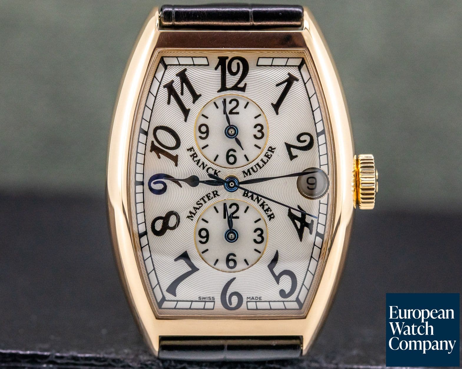 Image of Franck Muller Master Banker Cintree Curvex Rose Gold Silver Dial