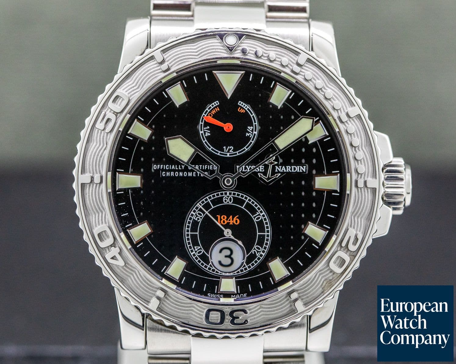Image of Ulysse Nardin 263-33-7 Maxi Marine 1846 Diver Silver Dial SS 