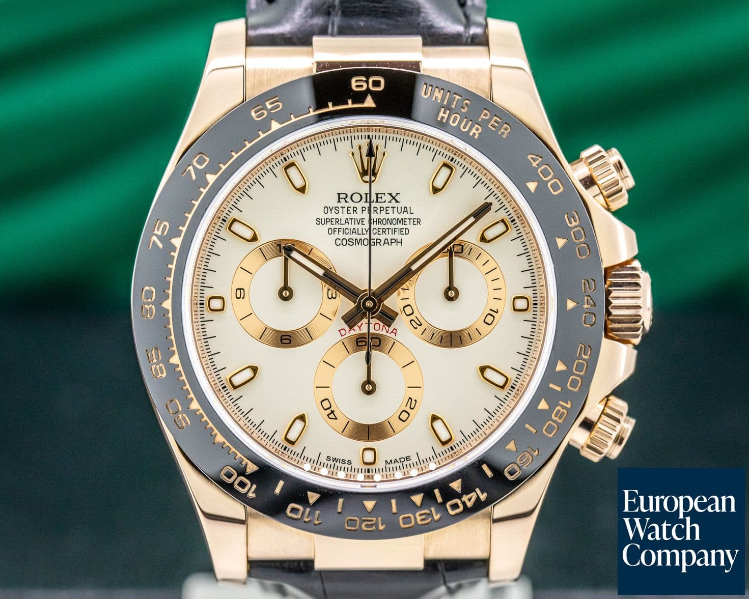 Image of Rolex Cosmograph Daytona 18K Rose Gold Ivory Dial / Alligator 