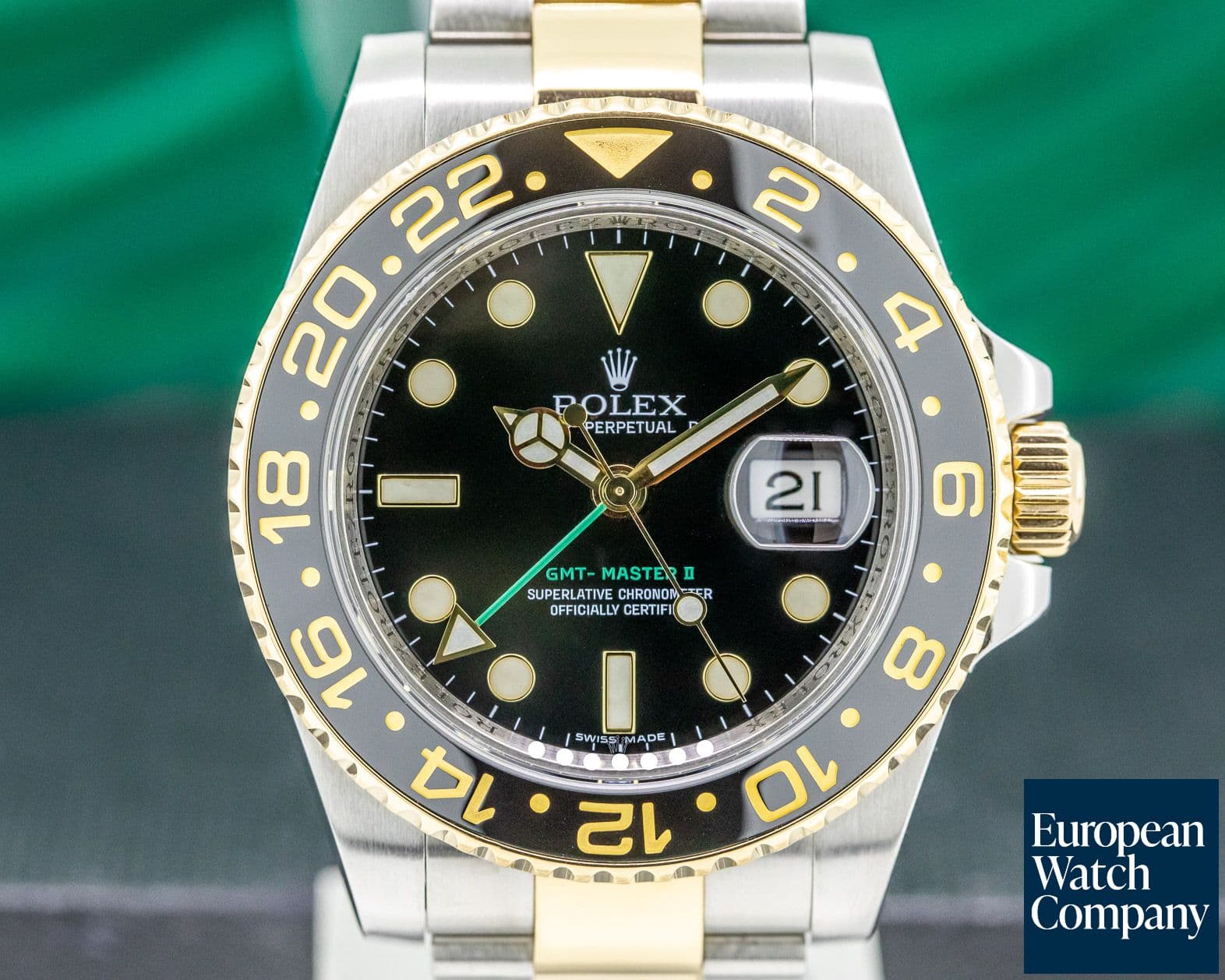 Image of Rolex GMT Master II SS / 18K Yellow Gold Black Dial 