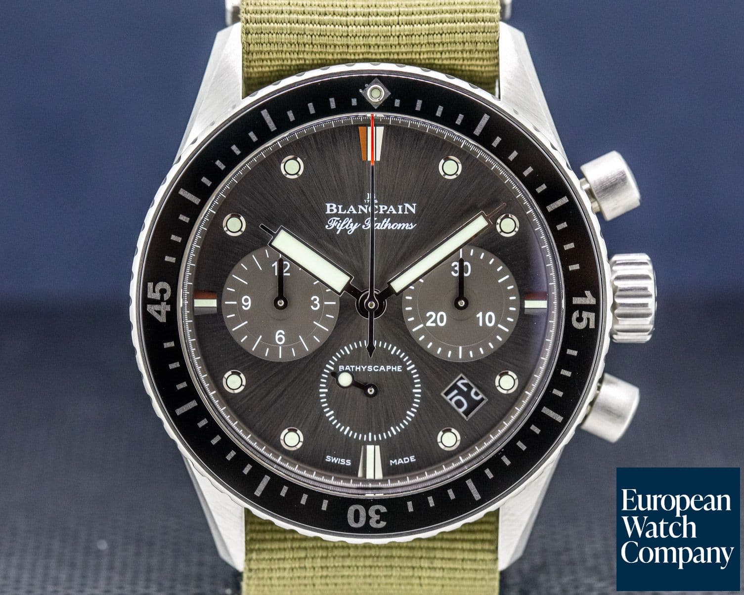 Image of Blancpain Fifty Fathoms Bathyscaphe Flyback Chronograph SS / Nato