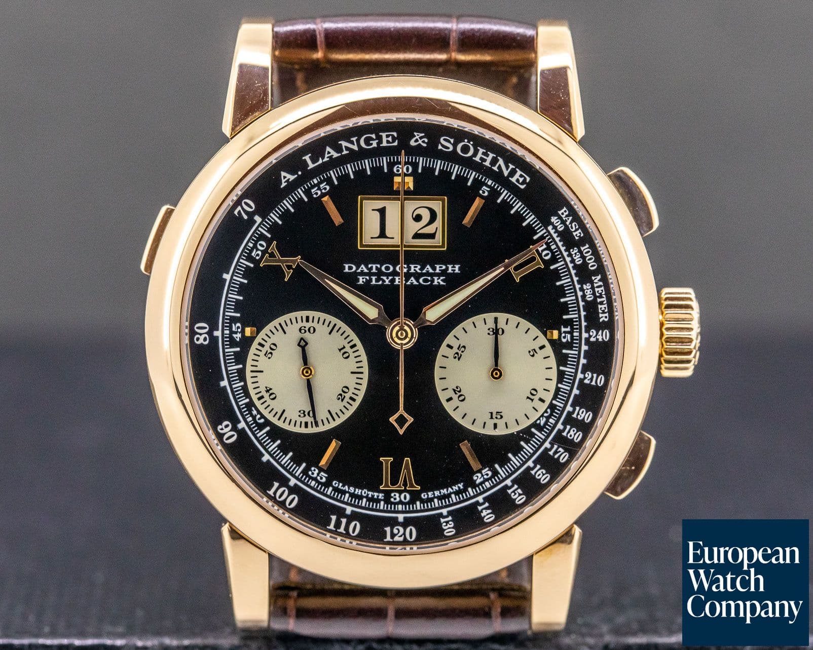 Image of A. Lange and Sohne Datograph 18K Rose Gold Black Dial COMPLETE "DUFOUR"