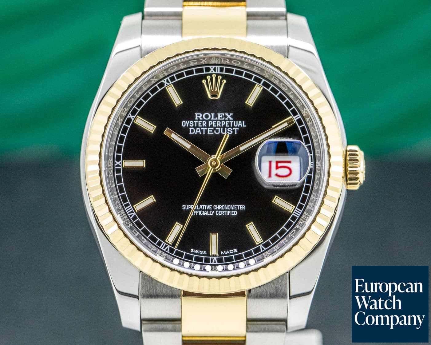 Image of Rolex Datejust Black Dial Oyster 18K / SS