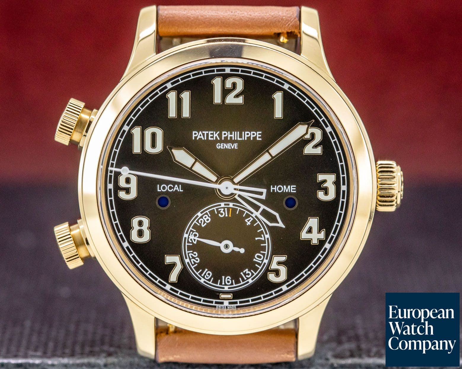 Image of Patek Philippe Mid Size Calatrava Pilot Travel Time 18k Rose Gold 