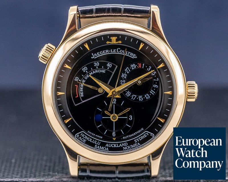 Image of Jaeger LeCoultre Master Geographic 18K Rose Gold Black Dial