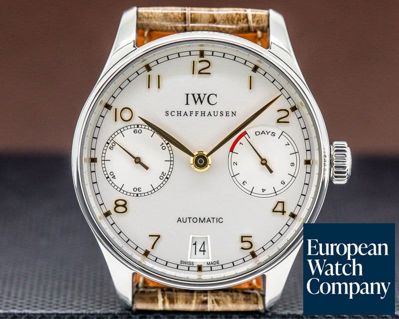 Image of IWC Portuguese 7 Day Automatic SS Silver Dial Rose Numerals