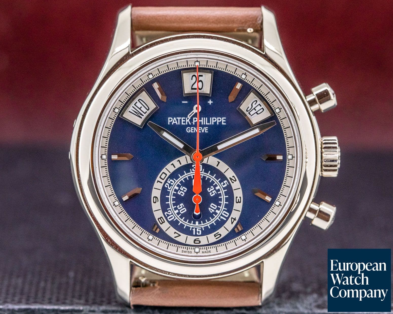 Image of Patek Philippe Annual Calendar Chronograph White Gold Blue Dial 


