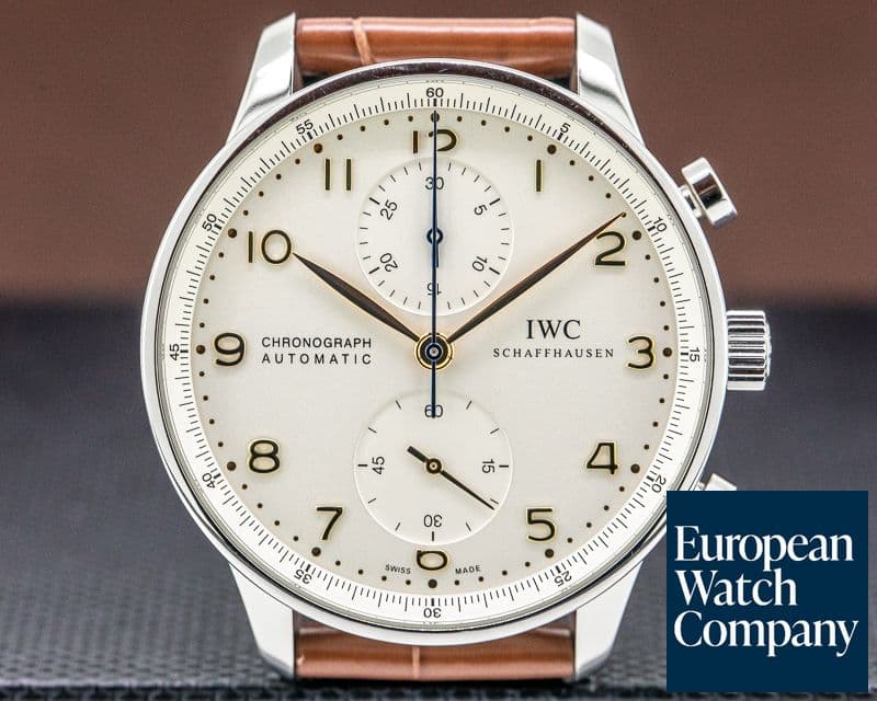 Image of IWC Portuguese Chronograph SS Silver Dial / Gold Numerals 