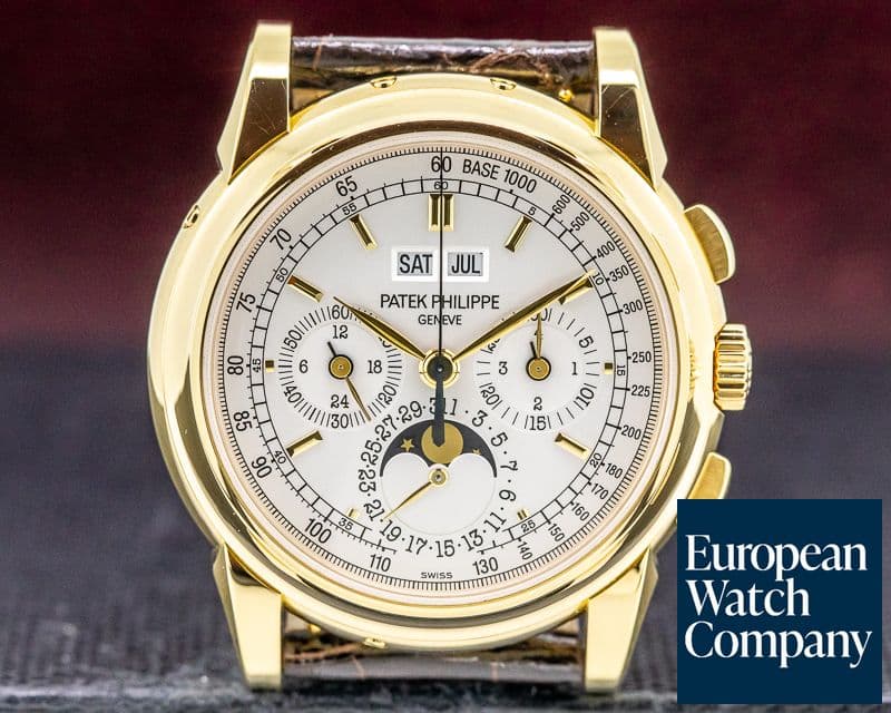 Image of Patek Philippe Perpetual Calendar 5970J Chronograph 18K Yellow Gold RARE FULL SET