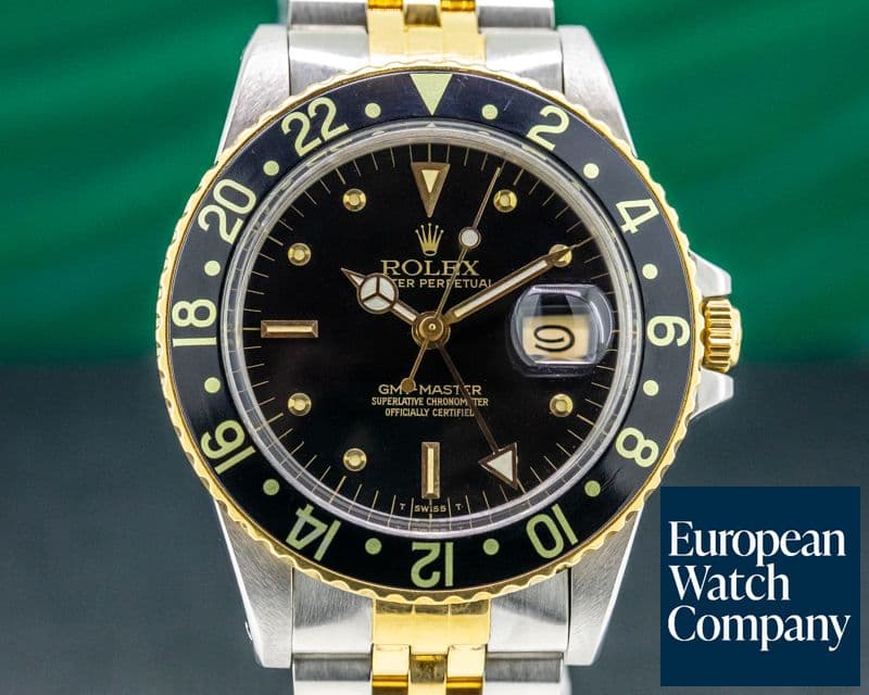 Image of Rolex GMT Master Black Nipple Dial 18K / SS Jubilee 