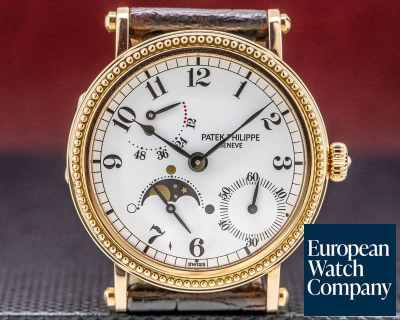 Image of Patek Philippe Moonphase Power Reserve 18K Rose Gold Hobnail Bezel 