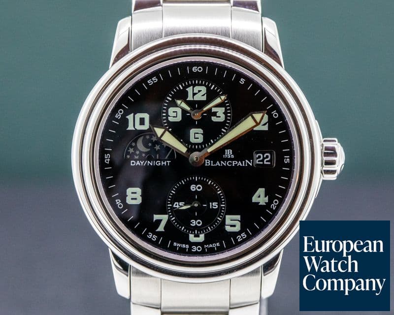 Image of Blancpain Timezone Black Military Dial SS Bracelet 
