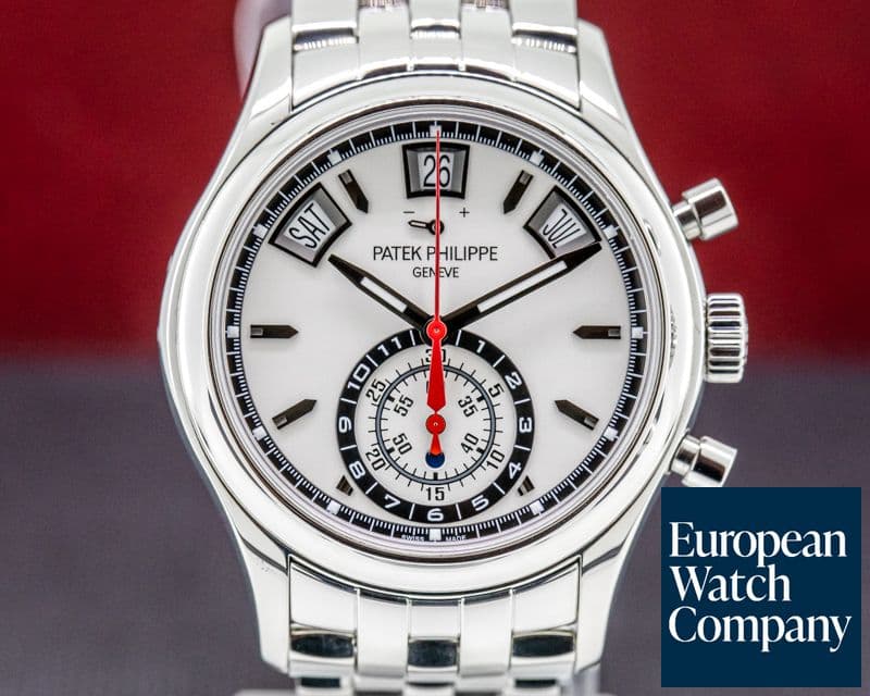 Image of Patek Philippe Annual Calendar 5960 Chronograph SS Silver Dial FULL SET 