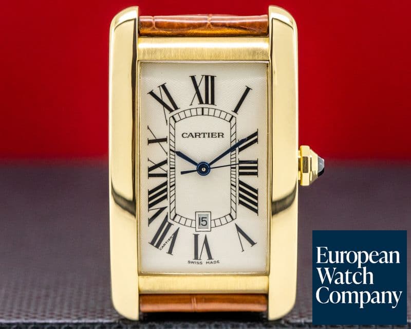Image of Cartier Tank Americaine Large Mens 18K Yellow Gold