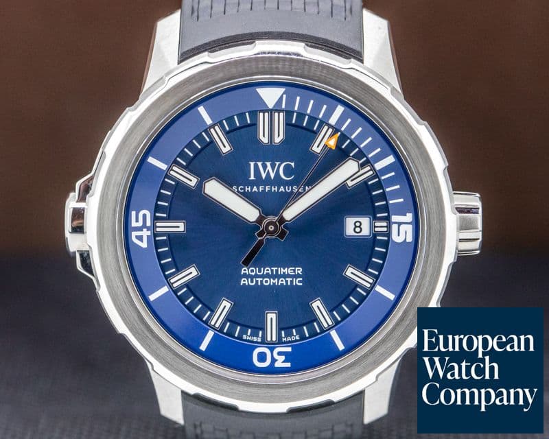 Image of IWC Aquatimer Automatic Expedition Jacques Cousteau Blue Dial SS / Rubber