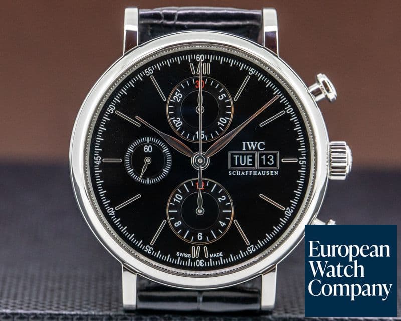 Image of IWC Portofino Chronograph SS Black Dial 
