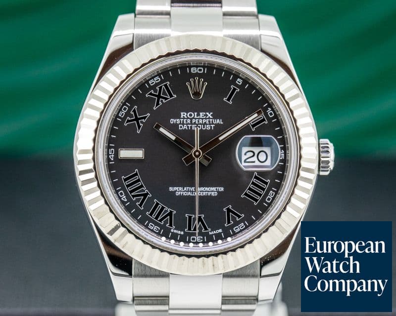 Image of Rolex Datejust II Black Roman Dial SS  
