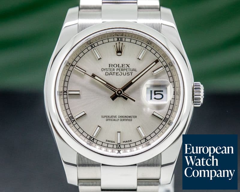 Image of Rolex Datejust Silver Stick Dial Oyster SS 