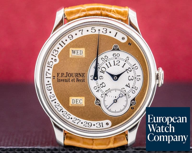 Image of F. P. Journe Octa Calendrier Platinum / ROSE Gold Dial 38MM BRASS MOVEMENT