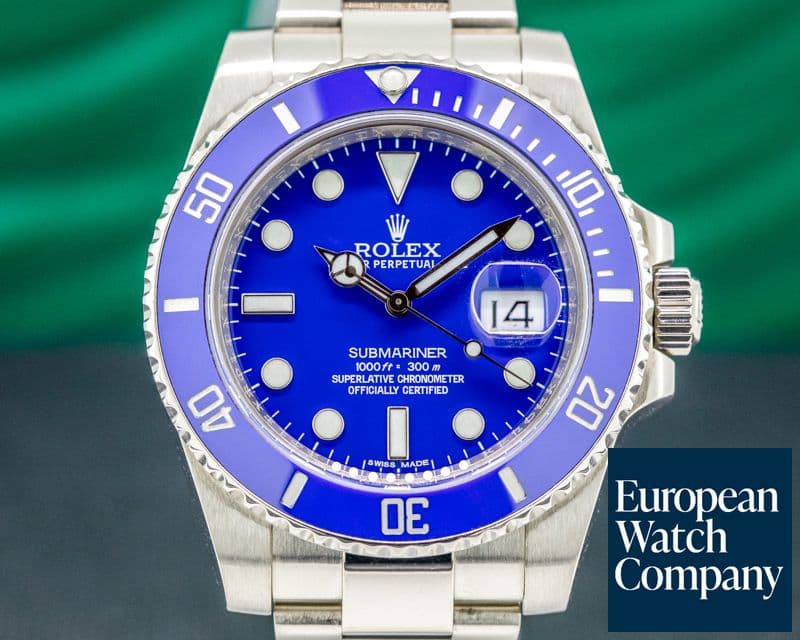Image of Rolex Submariner 18K White Gold Blue Dial