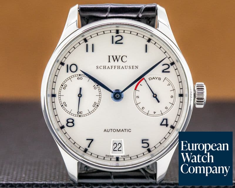 Image of IWC Portuguese 7 Day SS / Blue Numerals 