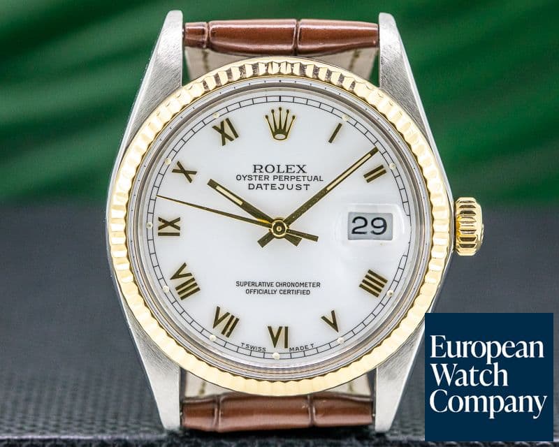 Image of Rolex Datejust Jubilee 18K / SS White Dial Gold Roman Numerals Circa 1985