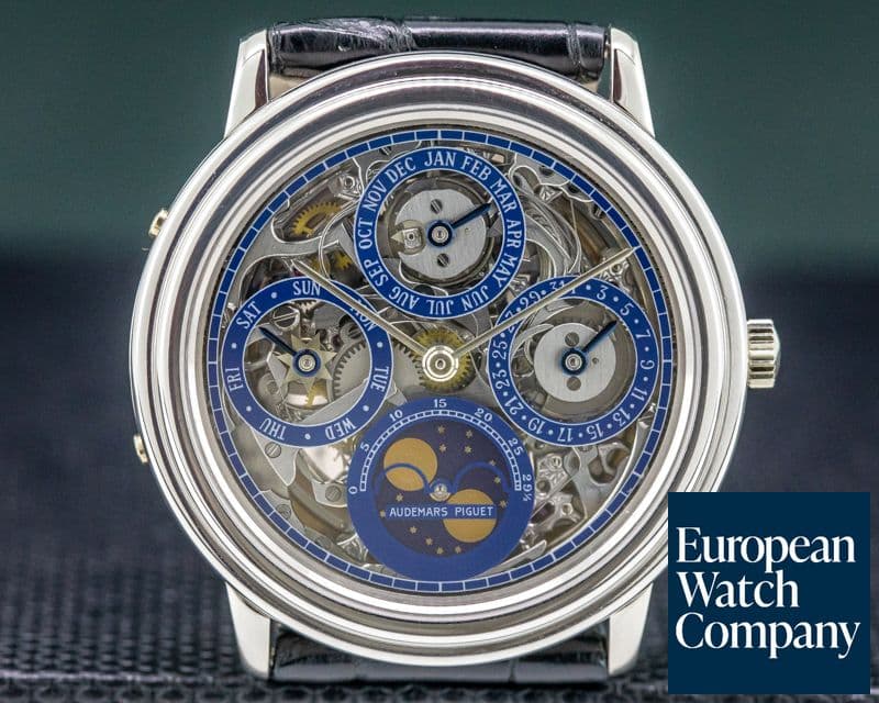 Image of Audemars Piguet Quantieme Perpetual Calendar Platinum Skeleton COMPLETE RARE WOW