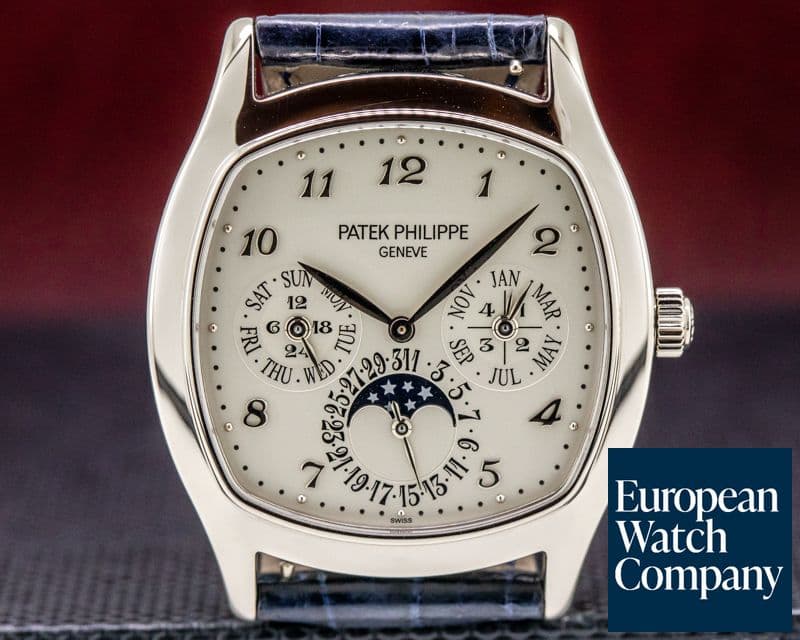 Image of Patek Philippe Perpetual Calendar 18K White Gold Cushion Case FULL SET