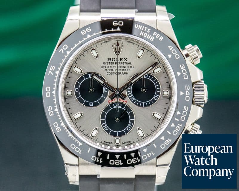 Image of Rolex Daytona 18K White Gold Ceramic Oysterflex Silver Dial UNWORN 