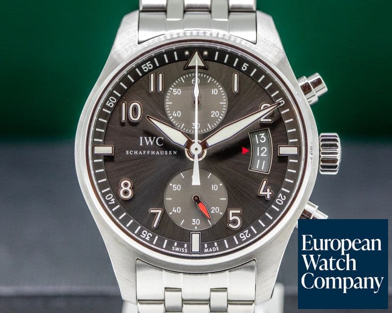 Image of IWC Pilot Spitfire Chronograph SS Grey Dial 