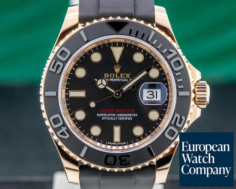 Image of Rolex Yacht Master 18K Rose Gold / Rubber UNWORN